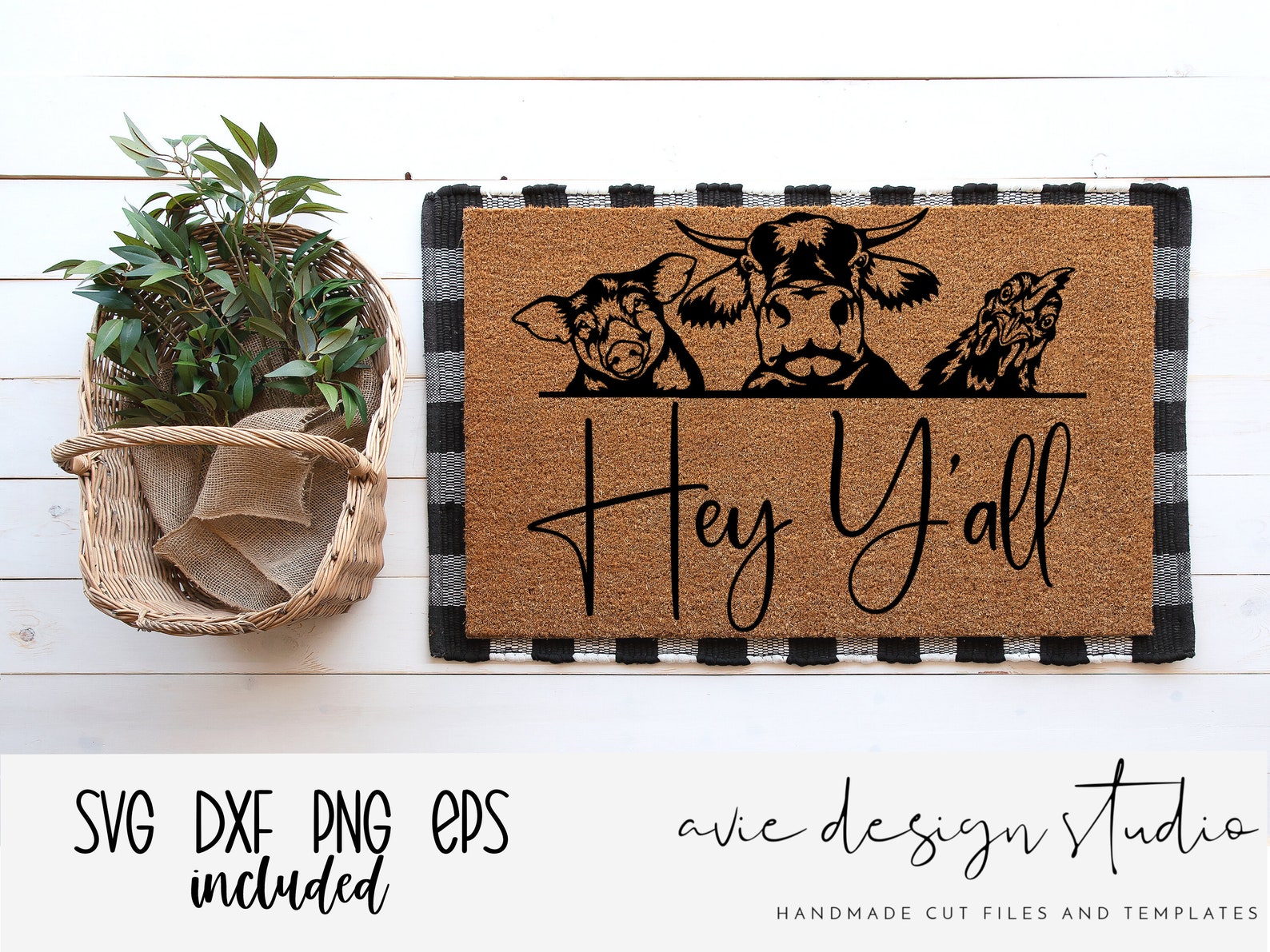 Hey Y'all Svg, , Door Hanger Svg, Farm Animals Svg, Farmhouse Sign Svg ...
