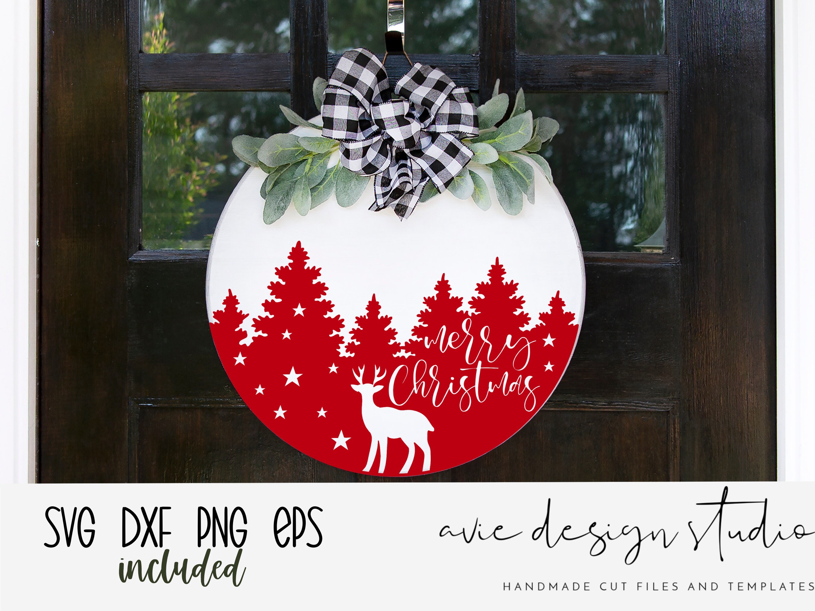 Merry Christmas Sign Svg, Door Hanger Svg, Christmas Svg, Reindeer Svg ...