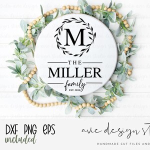 Family Monogram SVG, Family Last Name Svg, Last Name Svg, Family Sign Cut File for Cricut and Silhouette, Monogram SVG, DXF, Png, Eps