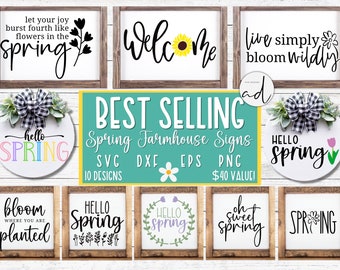 Best Selling Spring SVG Bundle | Spring svg | Hello Spring svg | Flower svg | Welcome svg | farmhouse sign svg | svg bundle | popular svg