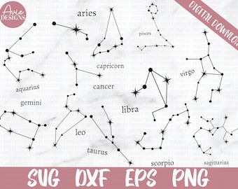 Star zodiac constellation svg png| zodiac svg| horoscope svg| cricut svg cutting files| star constellation| star signs svg| zodiac signs svg
