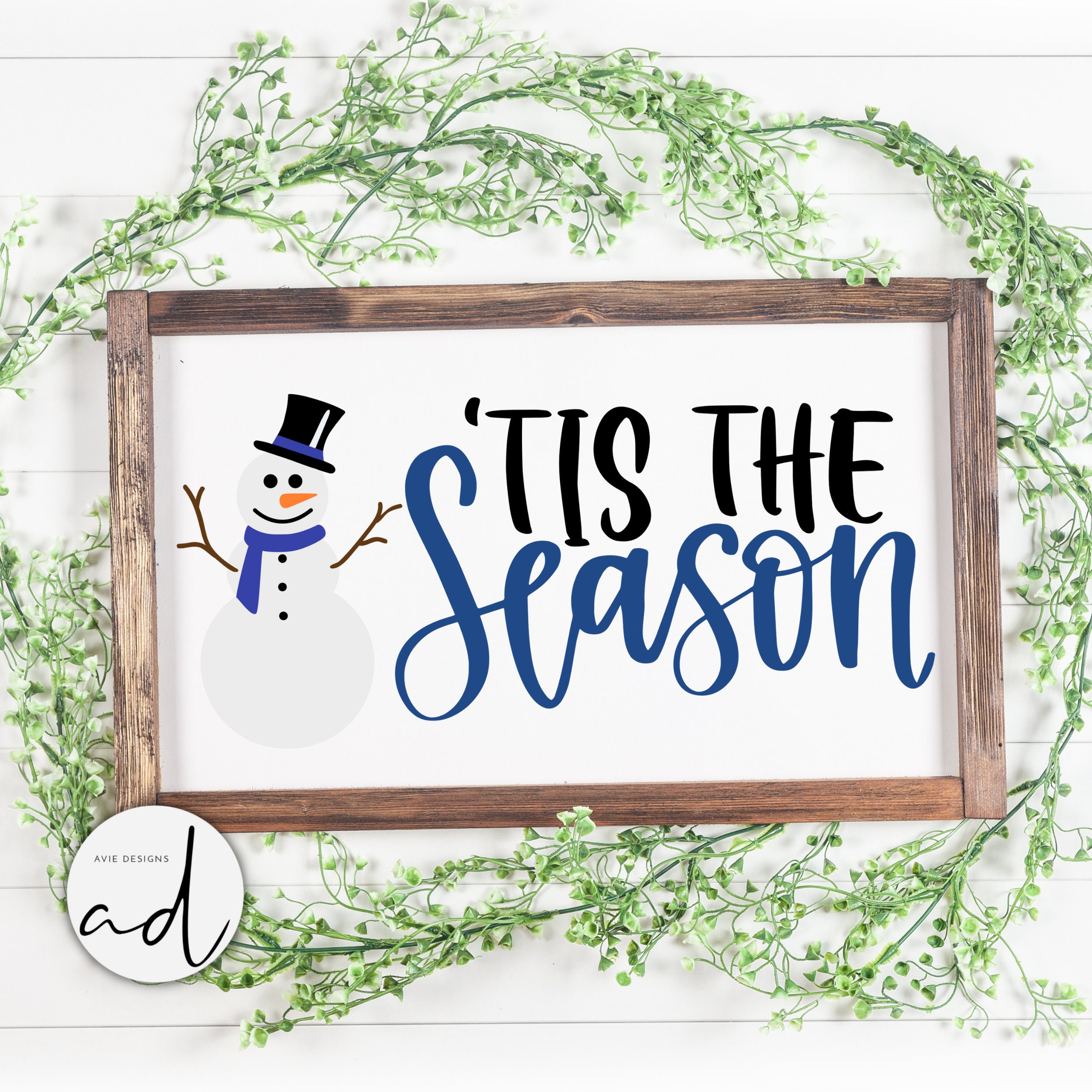 Snowman Svg | Tis the Season svg | Christmas Sign svg | Merry Christmas svg | Farmhouse Sign svg