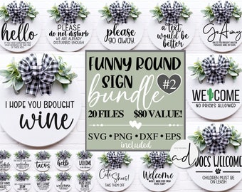 Funny Round Signs SVG Bundle , Round SVG Files, Door hanger svg, welcome sign svg, farmhouse sign svg, popular svg,digital download,BUNDLE 2