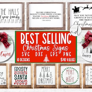 Christmas Sign svg Bundle | Merry Christmas svg | jolly svg | winter svg | Welcome svg | farmhouse sign svg | svg bundle | popular svg