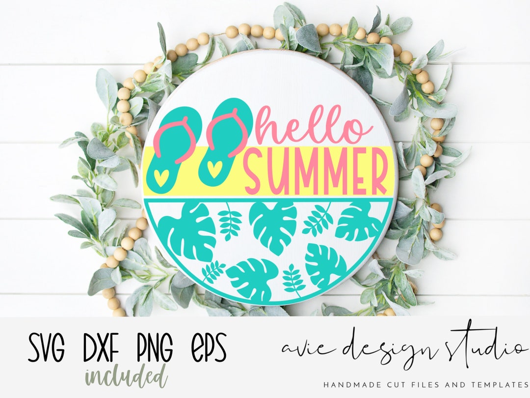Hello Summer Svg | Flip Flops Svg | | Door Hanger Svg | Glowforge ...