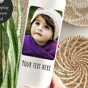 Personalized Photo Stainless Steel Tumbler, with Lid, Gifts for mom, custom memorial photo tumbler, family photos, dog mom photo tumbler,