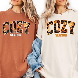 Cozy Season T Shirt, Retro Fall T Shirt, Cozy Season T shirt, Womens Fall T Shrit, Fall Graphic Tee, Women Pumpkin Season Fall shirts