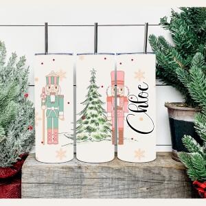 Personalisierter Weihnachtsnussknackerbecher, benutzerdefinierter Nussknackerbecher, Weihnachtsgeschenk, Nussknackergeschenk, dünner Becher