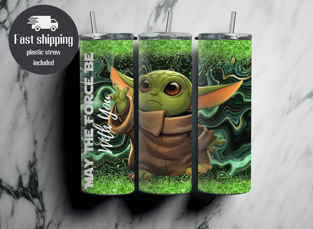 Personalized Baby Yoda Skinny Tumbler Alien Baby Yoda 20 or Etsy