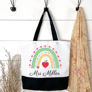 Sac fourre-tout personnalisé pour professeur, sac de rentrée pour professeur, cadeau de retraite pour professeur, cadeau de remerciement pour professeur, cadeau de remerciement pour professeur