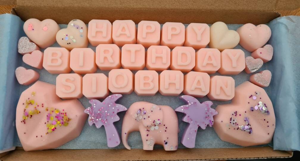 Personalised Happy birthday wax melt gift box. Personalized Etsy