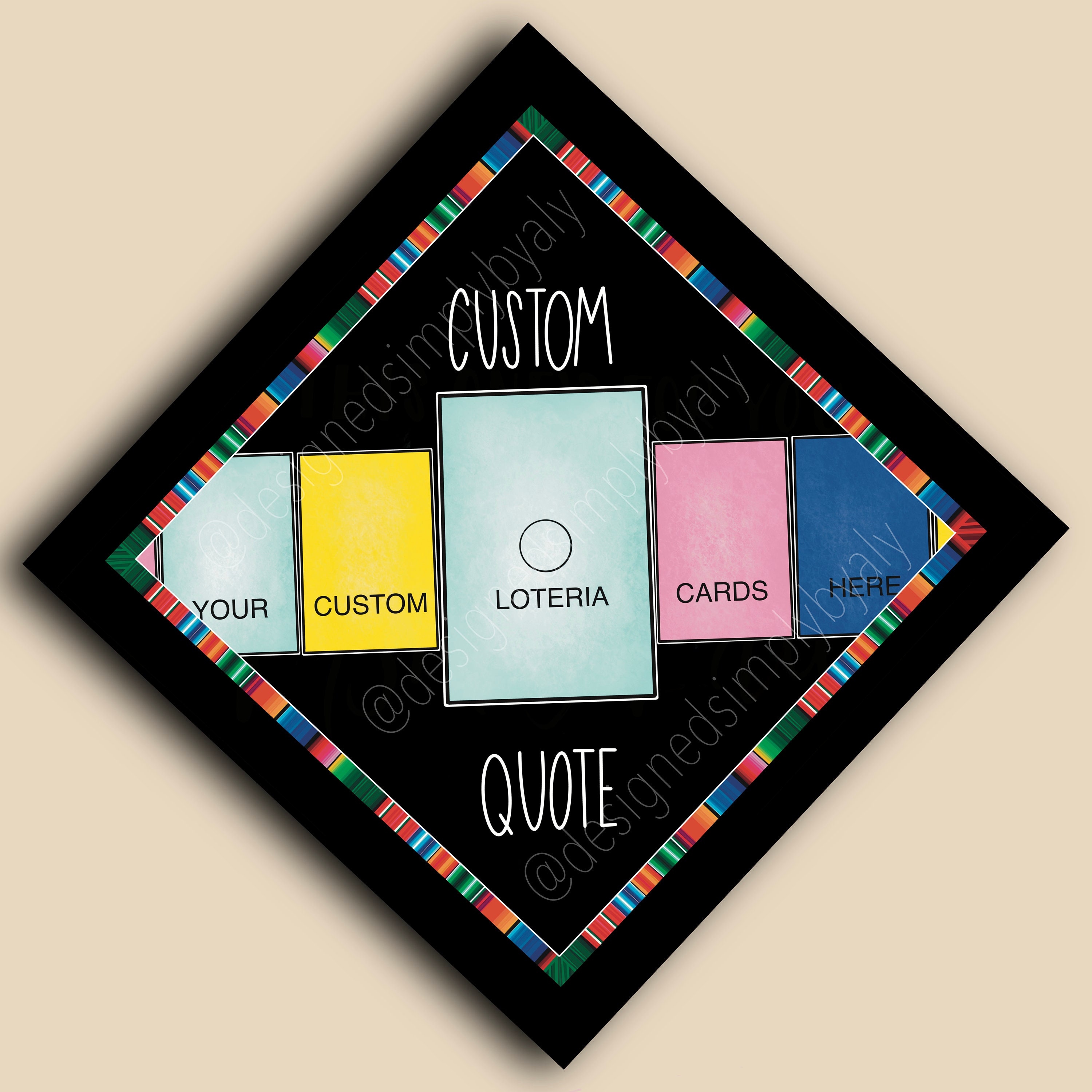 Personalized Loteria Grad Cap Topper Etsy