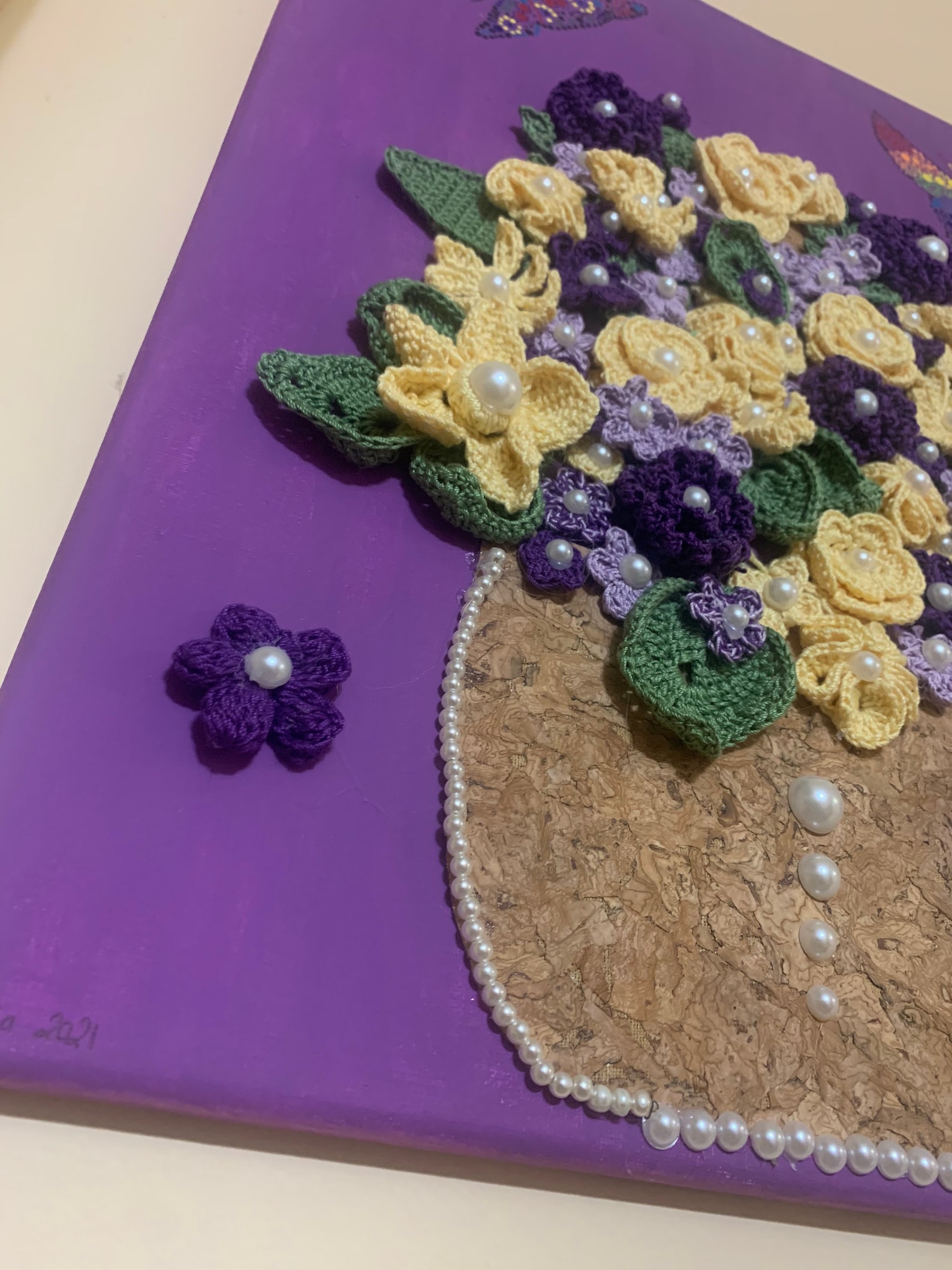 Crochet flower vase Etsy