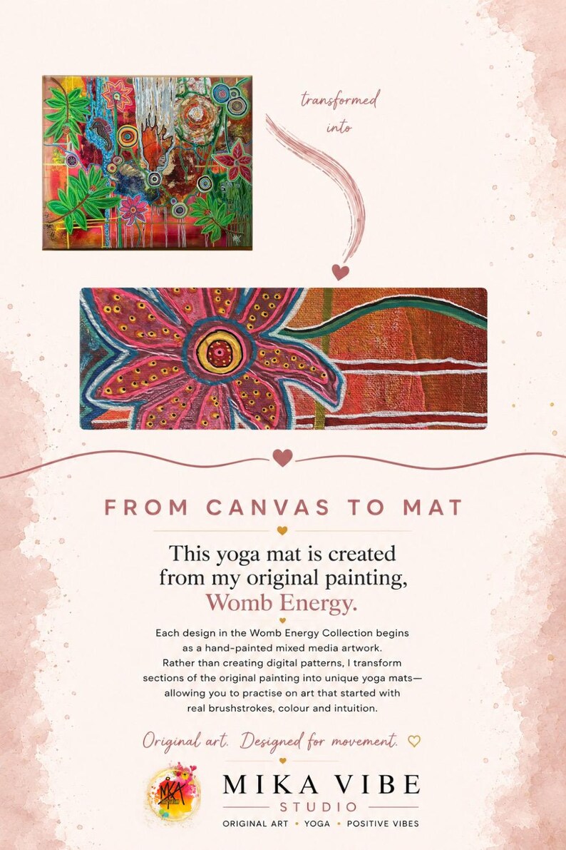 Floral Yoga Mat | Original Art | Non-Slip Yoga Mat | Colorful Art | FLOWER FLOW image 7