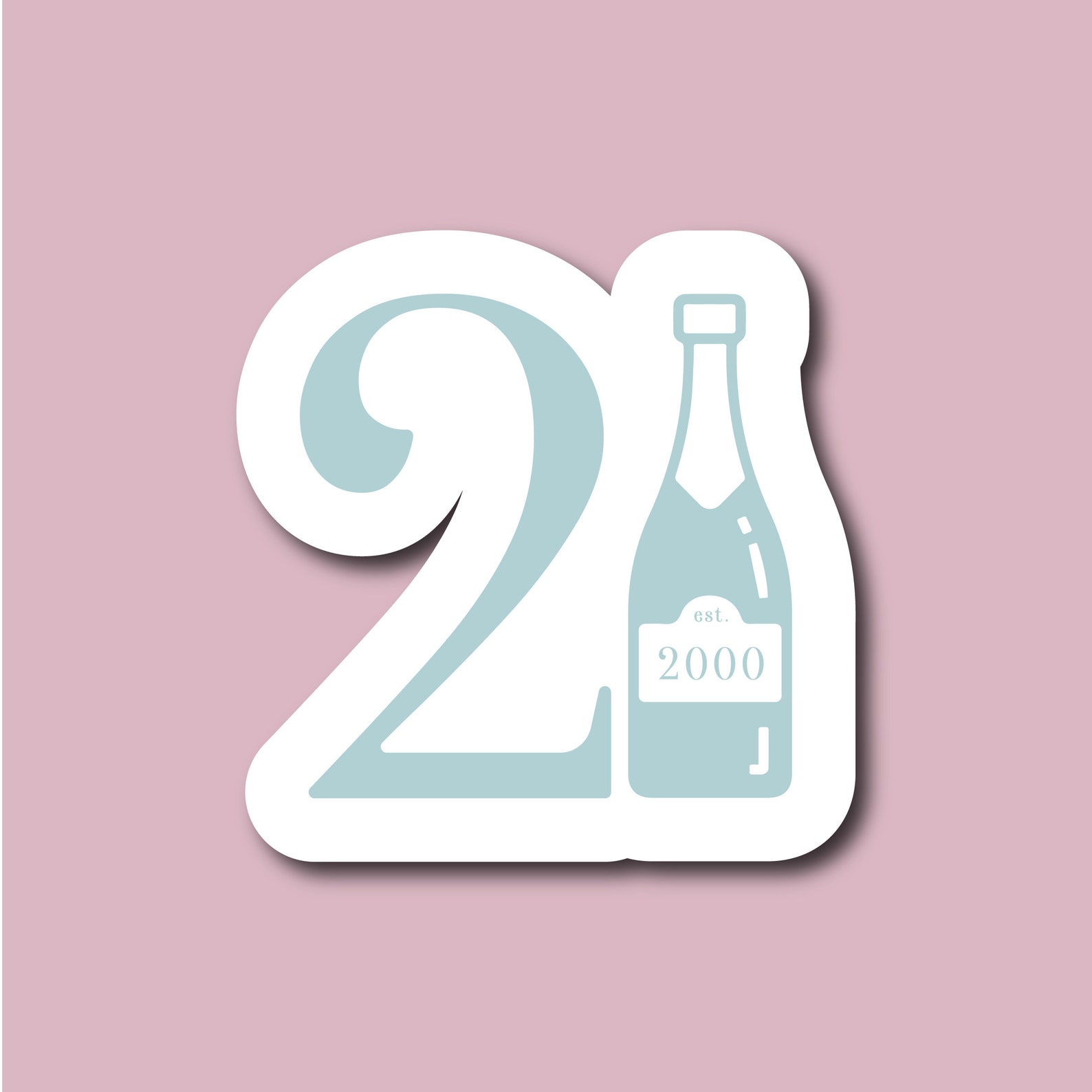 21 in 21 Bottle Sticker Waterproof Sticker 21st Birthday | Etsy