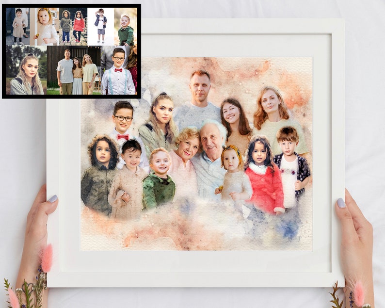 Combine photos, Merge pictures, Add person or people to photo, Add deceased loved one to photo, Custom family portrait, Mother's Day gift image 2