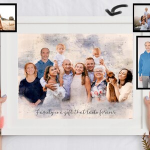 Combine photos, Merge pictures, Add person or people to photo, Add deceased loved one to photo, Custom family portrait, Mother's Day gift image 1