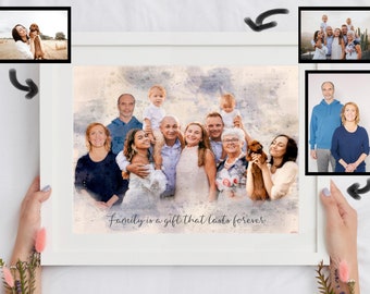 Combine photos, Merge pictures, Add person or people to photo, Add deceased loved one to photo, Custom family portrait, Mother's Day gift