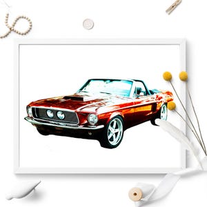 Custom car portrait from photo, Personalized car, vehicle portrait, Car lovers gift, First or new car gift, Car sketch, Oil painting effect