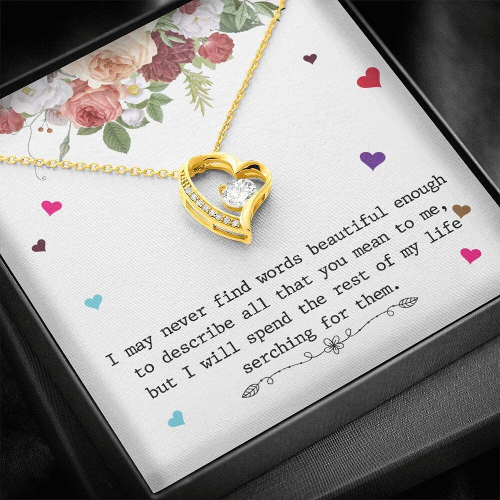 Gift Necklace with Message Card General Love Polished Heart Etsy