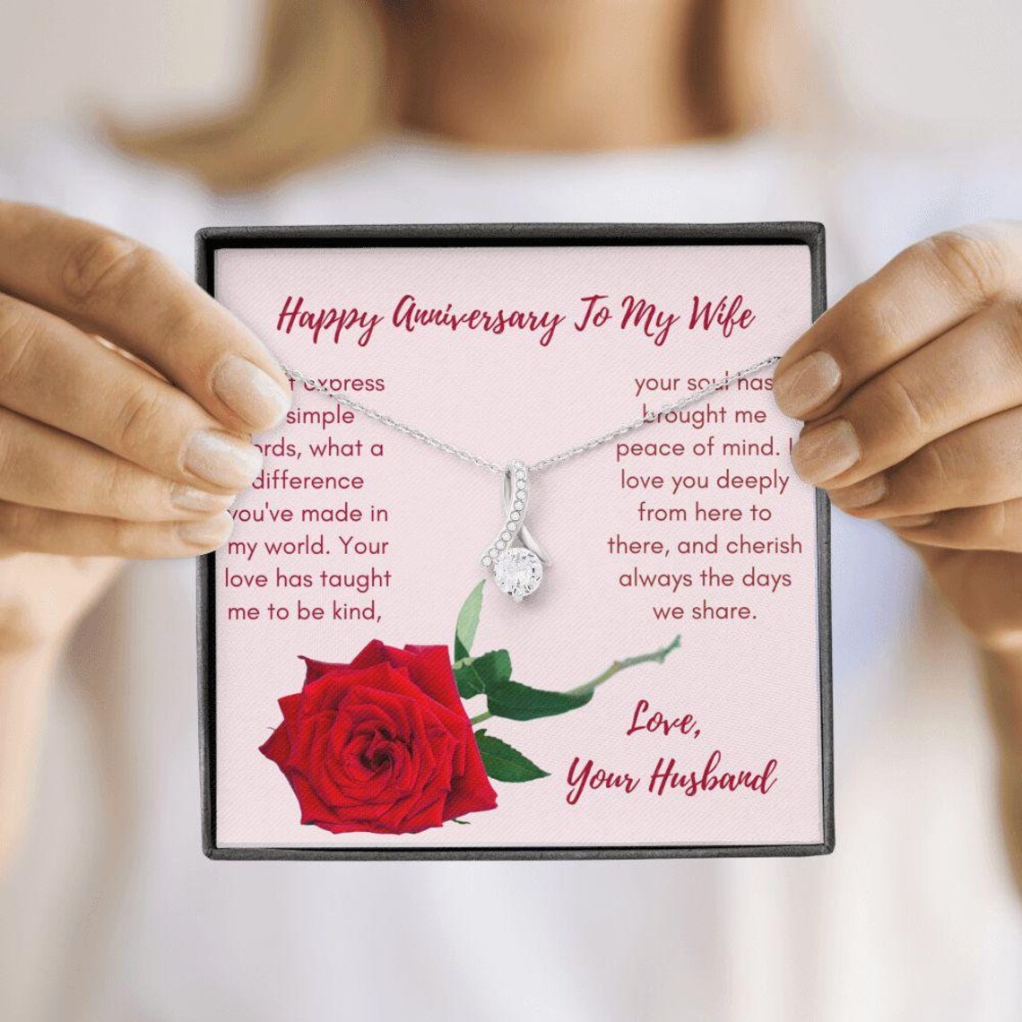 Anniversary Gift Happy Anniversary Gift Gift Necklace with Etsy