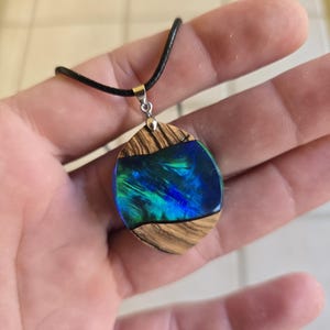 Opal resin pendant,aurora borealis opal necklace,northern lights pendant,mothers day gift,5th anniversary