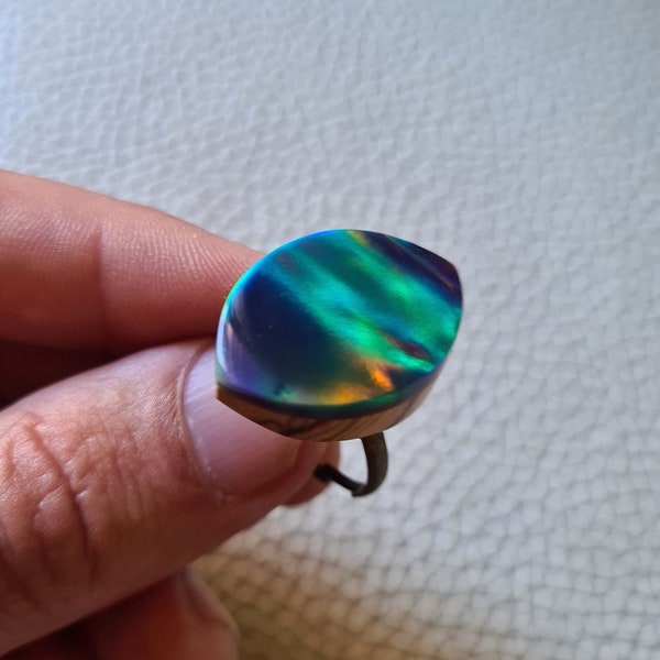 Dark opal aurora ring Northern lights  Aurora borealis  Mothers Day gift 5th anniversary