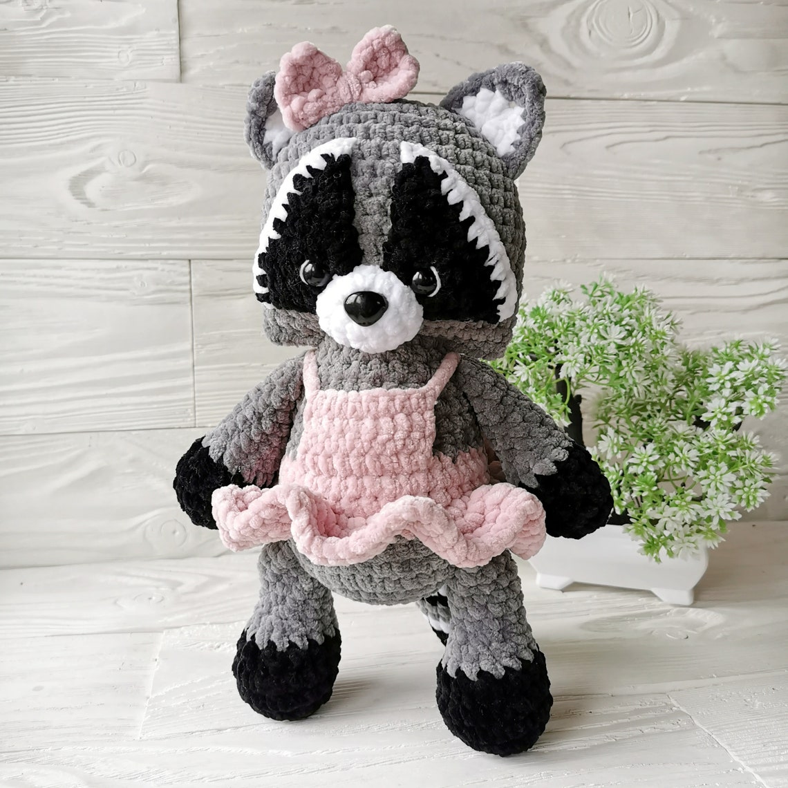 Stuffed raccoon toy gift for daughter kids stuffed animal Etsy