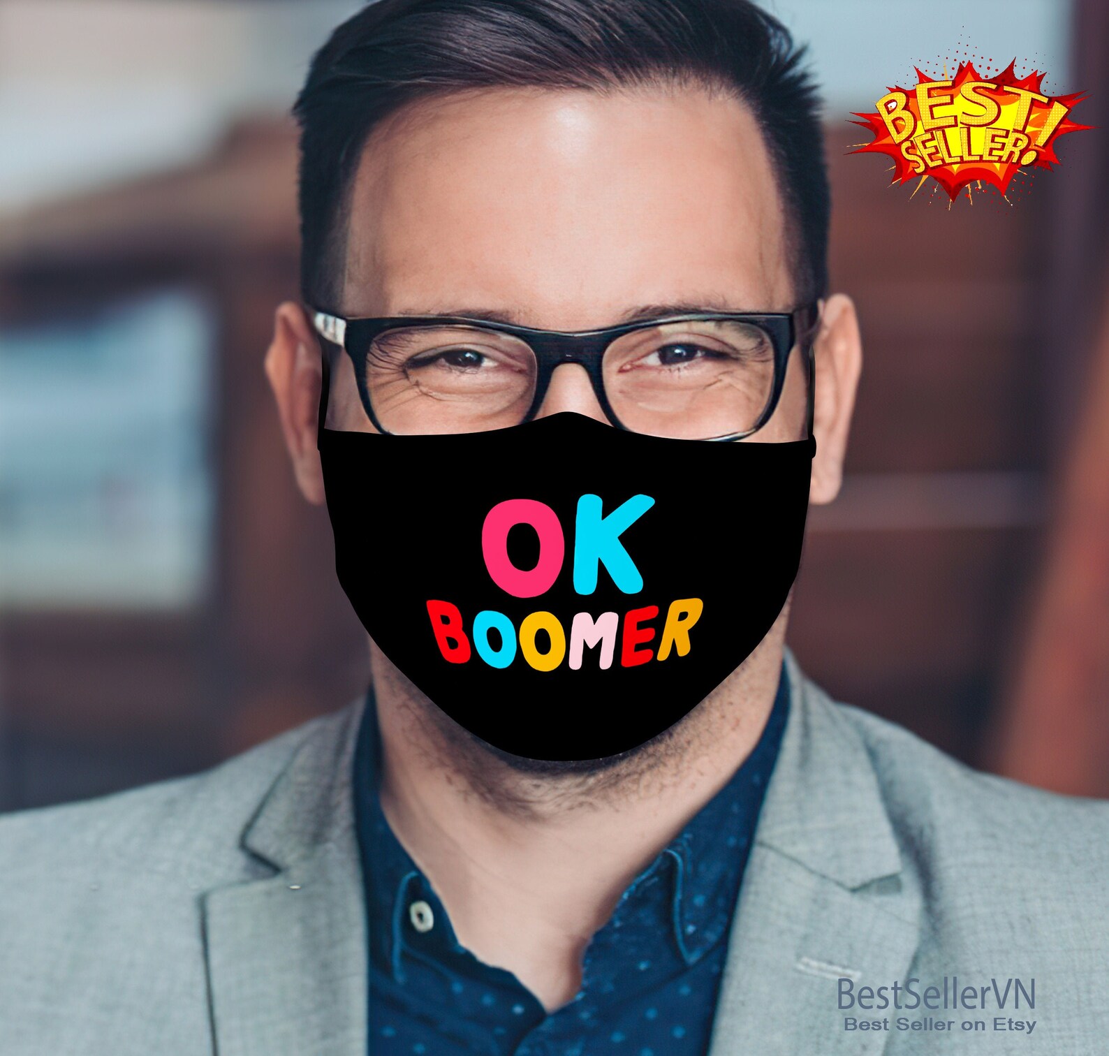 Ok boomer Face Mask Optional 2 filters Printed handmade Etsy