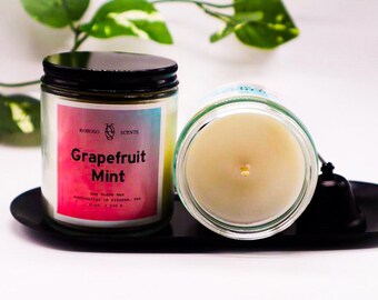 Grapefruit Mint Scented Soy Blend Candle | net weight 7 oz