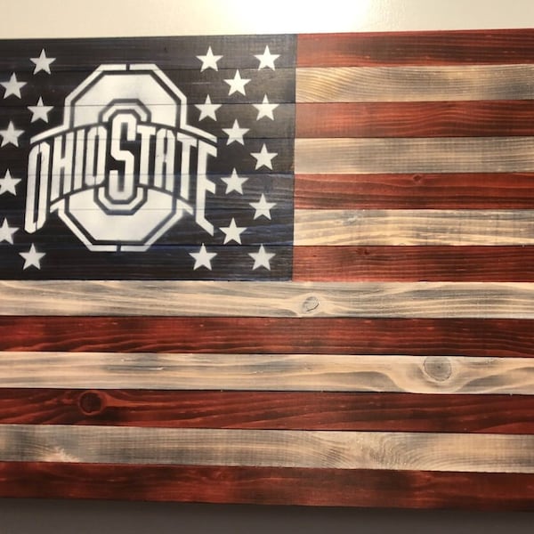 Wooden Ohio American Flag - Etsy