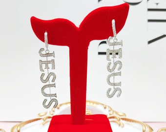 CUSTOM Letters Earrings Pair, Dangle Name Earrings, Personalised Word Earrings, Birthday Gift for Her, Sparkling Women&#39;s Jewelry&Accessories