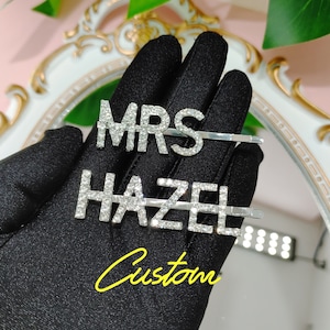 Personalised Wedding Mrs Jewelry, Personalised Mrs Hairslide, Bride Hair Clip, Diamante Hairslide, Sparkly Mrs Slide, Mrs Bobby Pin