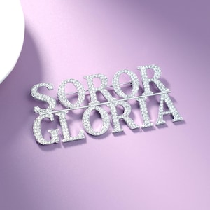 CUSTOM Sorority Pin, Sparkling Soror Name Brooch Pin, Personalized Gift for Sisters, Anniversary Gift, Birthday Gift