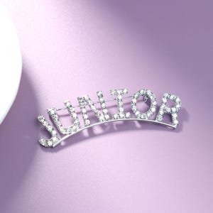 Custom Rhinestone Name Pin, Personalized Letters Arched Brooch, Monogram Gift