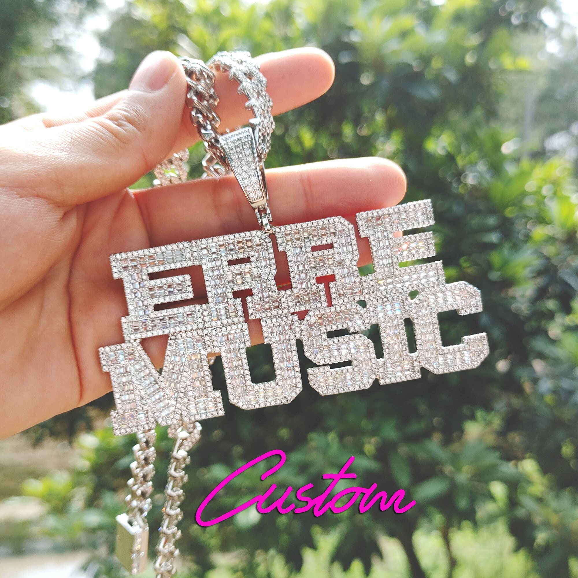 Custom Iced Varsity Letters Necklace - Etsy