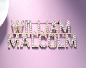 Custom Nameplate Lapel Pins, Custom Pins For Team Members, Custom Name Badge, Personalised Anniversary Gifts, Bling Evning Party Accessories