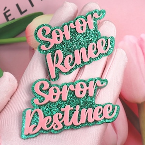 Soror Name Pin | Sister Name Pin | Custom Name Badge | Custom Lapel Pin | Personalized Sorority Name Pin | Chapter Meeting Name Tag