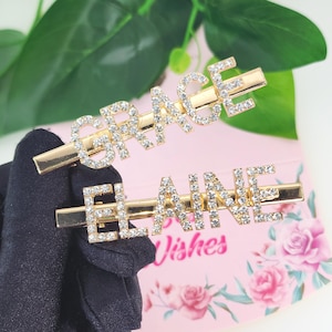 Custom Letters Hair Jewelry, Personalised Name Alligator Hair Clip, Sparkly Hair Accessories, Custom Gift for Girls&Women