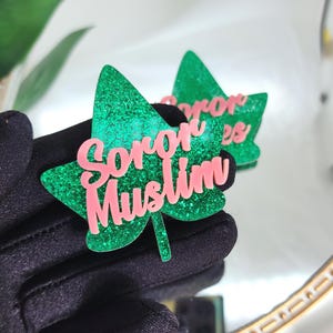 Ivy Leaf Soror with Your Custom Name Badge, Chapter Meeting Name Lapel Pins, Personalised Sorority Gifts for Her