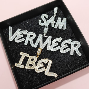 Custom Name Necklace,Personalized Sparkling Words Pendant,Stacked Letetrs Necklace,Street Wear Hip Hop Jewelry,Christmas Gift,Birthday Gift