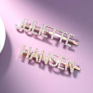 Personalised Name/Word Hair Clips, Custom Letters Hair Pin, Sparkling Women's Hair Accessories, Bobby Pins For Girl, Customised Hair Jewelry