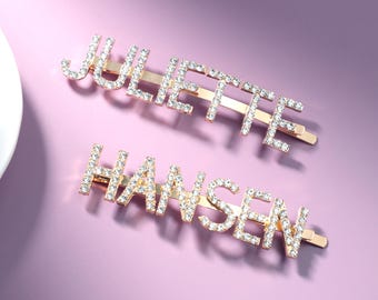 Personalised Name/Word Hair Clips, Custom Letters Hair Pin, Sparkling Women's Hair Accessories, Bobby Pins For Girl, Customised Hair Jewelry
