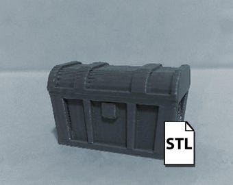 Cofre del tesoro grande STL / Cofre de botín de fantasía D&D / Modelo 3D imprimible para miniaturas de rol de mesa