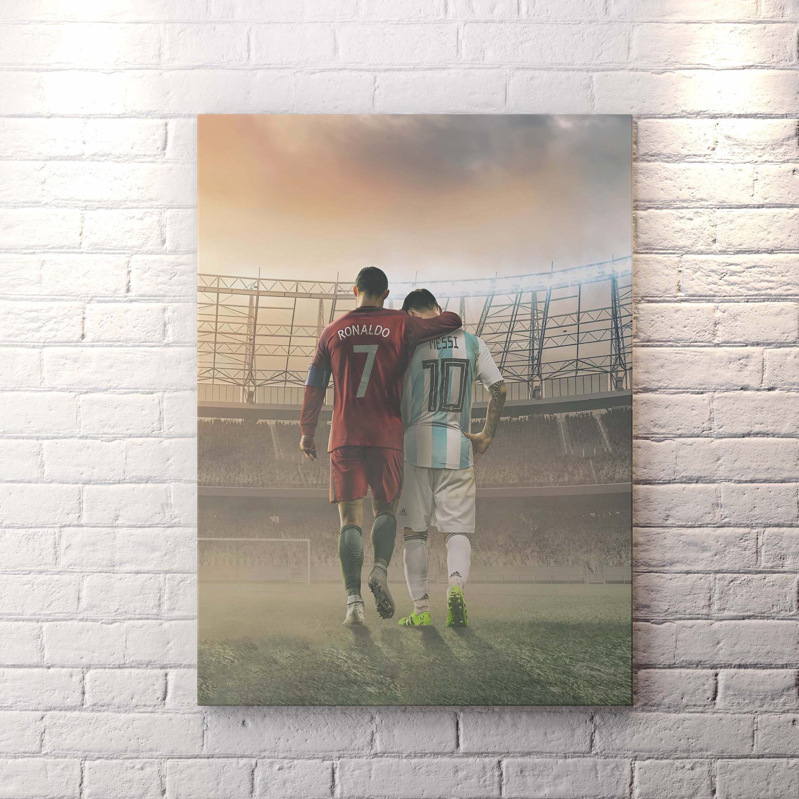 Lionel Messi v Cristiano Ronaldo Chess Poster Wall Art - Corkyshirt