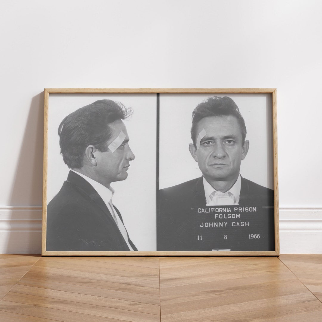 Johnny Cash Poster or Canvas, Mugshot Print, Vintage Photo - Etsy
