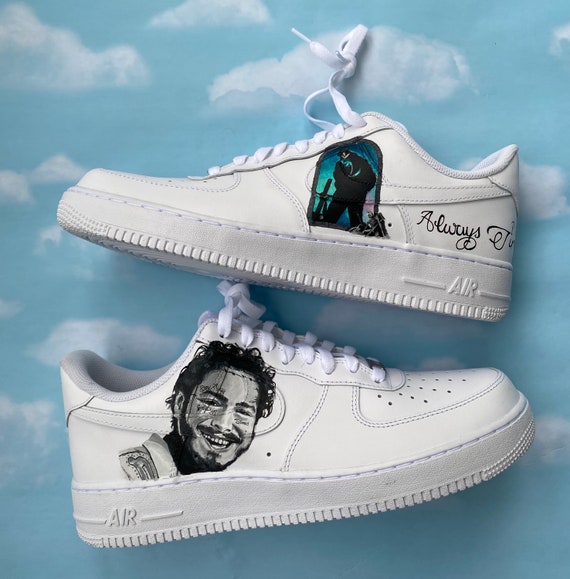 Custom Post Malone Nike Air Force 1 - Etsy Australia