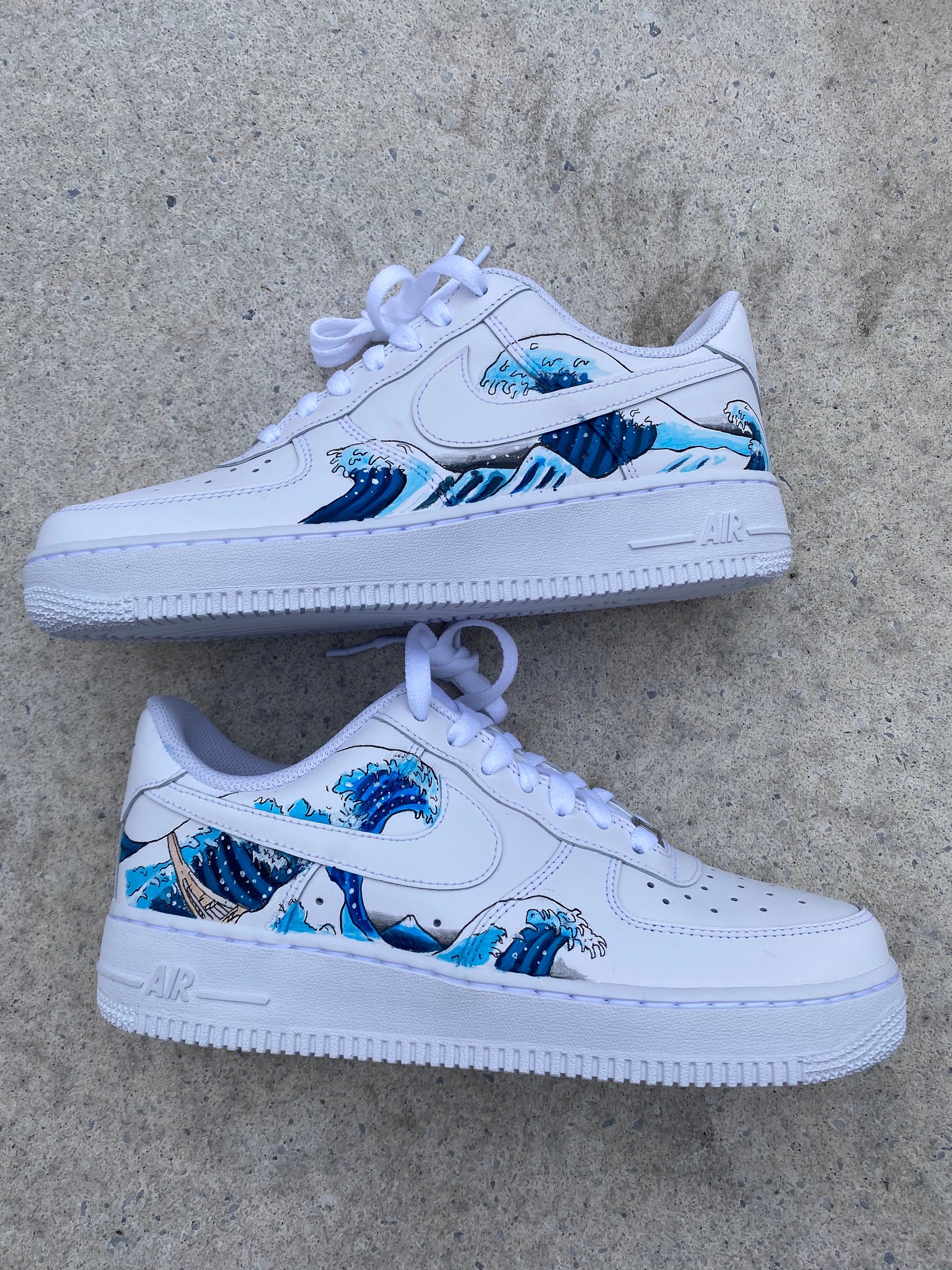 Custom Nike Air Force 1 Shoes Waves