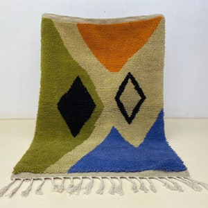 COLORFUL MOROCCAN RUG 8x10 , Azilal rug , Area Rugs for Bedroom , Colorful morrocan rug , Large colorful rug , Beni ourain rug 8x10
