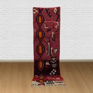 Hand Knotted Wool Berber Rug: Colorful Moroccan Area Rug - Custom Size